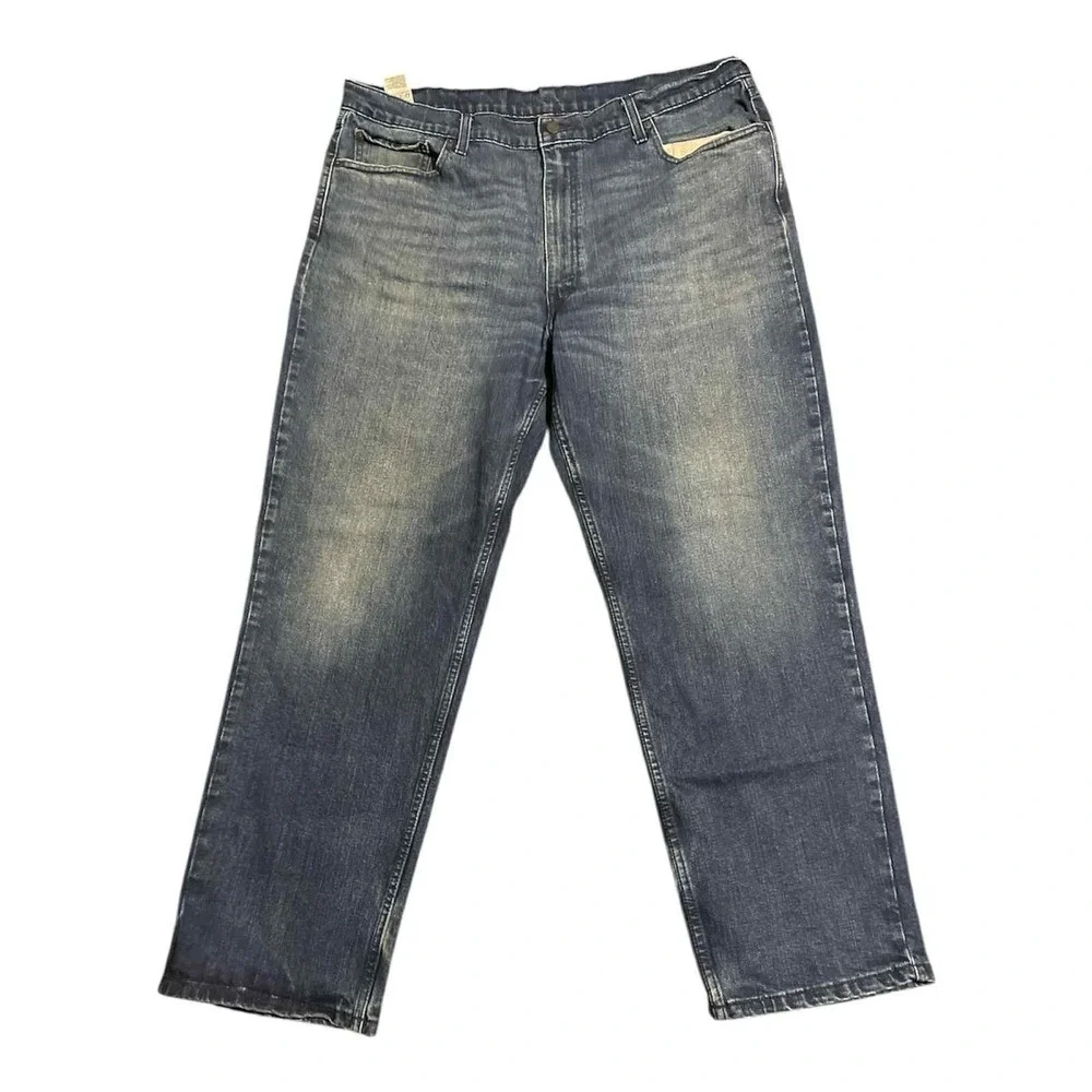 Levis 550 Jeans Mens 42x30 Blue Relaxed Fit Tapered Leg Denim WaterLess Zip Fly
